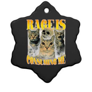 Rage Is Consuming Me Cat Meme Ceramic Star Ornament