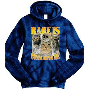 Rage Is Consuming Me Cat Meme Tie Dye Hoodie