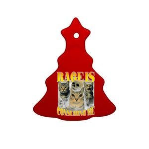 Rage Is Consuming Me Cat Meme Ceramic Tree Ornament