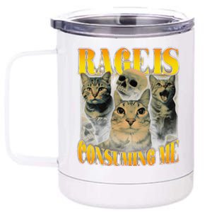 Rage Is Consuming Me Cat Meme 12 oz Stainless Steel Tumbler Cup