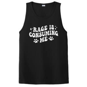 Rage Is Consuming Me Groovy Retro Silly Staring Cat Meme PosiCharge Competitor Tank