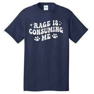 Rage Is Consuming Me Groovy Retro Silly Staring Cat Meme Tall T-Shirt