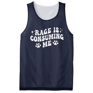 Rage Is Consuming Me Groovy Retro Silly Staring Cat Meme Mesh Reversible Basketball Jersey Tank