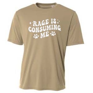 Rage Is Consuming Me Groovy Retro Silly Staring Cat Meme Cooling Performance Crew T-Shirt