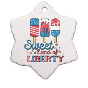 Retro Ice Cream 4th of July Sweet Land of Liberty Toddler Ceramic Star Ornament