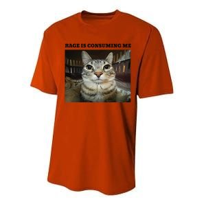 Rage Is Consuming Me Cat Meme Performance Sprint T-Shirt