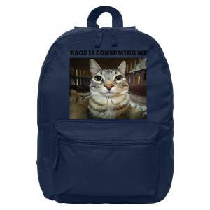 Rage Is Consuming Me Cat Meme 16 in Basic Backpack