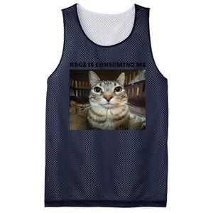 Rage Is Consuming Me Cat Meme Mesh Reversible Basketball Jersey Tank