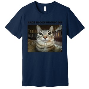 Rage Is Consuming Me Cat Meme Premium T-Shirt