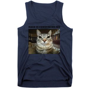 Rage Is Consuming Me Cat Meme Tank Top