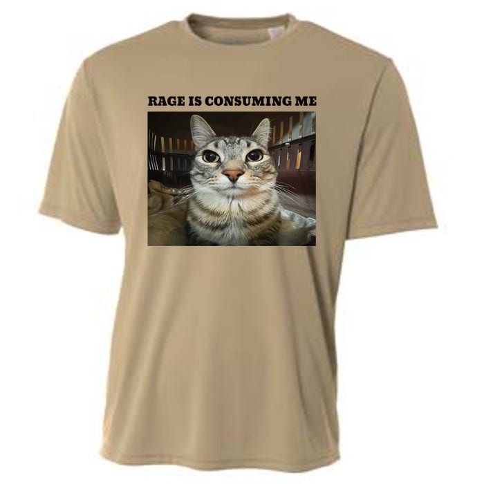 Rage Is Consuming Me Cat Meme Cooling Performance Crew T-Shirt