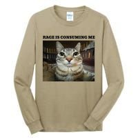 Rage Is Consuming Me Cat Meme Tall Long Sleeve T-Shirt