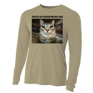 Rage Is Consuming Me Cat Meme Cooling Performance Long Sleeve Crew