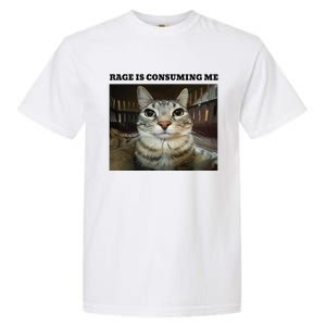 Rage Is Consuming Me Cat Meme Garment-Dyed Heavyweight T-Shirt