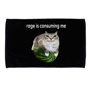 Rage Is Consuming Me Watermelon Cat Silly Cat Meme Microfiber Hand Towel