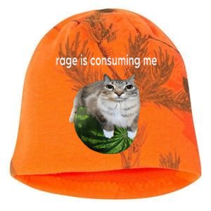 Rage Is Consuming Me Watermelon Cat Silly Cat Meme Kati - Camo Knit Beanie