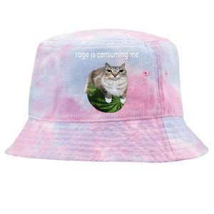 Rage Is Consuming Me Watermelon Cat Silly Cat Meme Tie-Dyed Bucket Hat