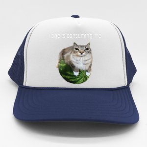 Rage Is Consuming Me Watermelon Cat Silly Cat Meme Trucker Hat