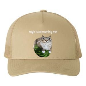 Rage Is Consuming Me Watermelon Cat Silly Cat Meme Yupoong Adult 5-Panel Trucker Hat