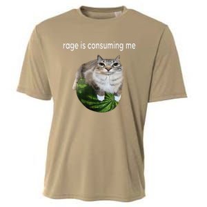 Rage Is Consuming Me Watermelon Cat Silly Cat Meme Cooling Performance Crew T-Shirt