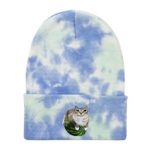 Rage Is Consuming Me Watermelon Cat Silly Cat Meme Tie Dye 12in Knit Beanie