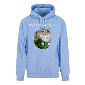 Rage Is Consuming Me Watermelon Cat Silly Cat Meme Unisex Surf Hoodie