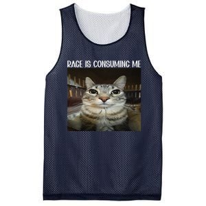 Rage Is Consuming Me Rage Cat Lovers Mesh Reversible Basketball Jersey Tank