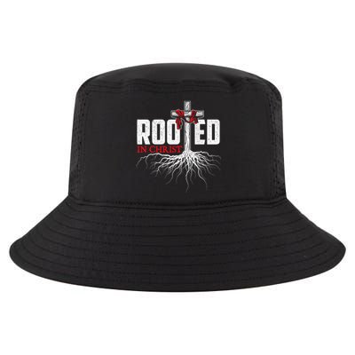 Rooted In Christ Christian Faith Religious Jesus Christ Cool Comfort Performance Bucket Hat