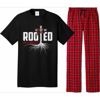 Rooted In Christ Christian Faith Religious Jesus Christ Pajama Set