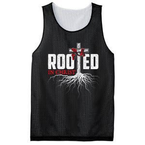 Rooted In Christ Christian Faith Religious Jesus Christ Mesh Reversible Basketball Jersey Tank