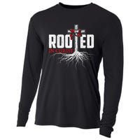 Rooted In Christ Christian Faith Religious Jesus Christ Cooling Performance Long Sleeve Crew