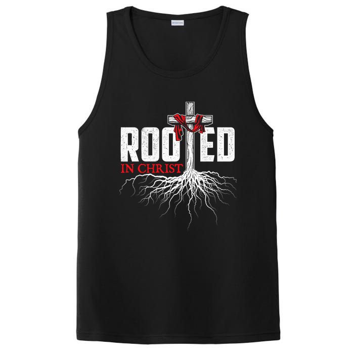 Rooted In Christ Christian Faith Religious Jesus Christ PosiCharge Competitor Tank