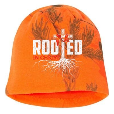 Rooted In Christ Christian Faith Religious Jesus Christ Kati - Camo Knit Beanie