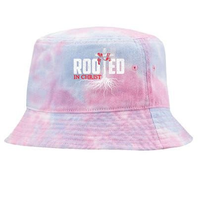 Rooted In Christ Christian Faith Religious Jesus Christ Tie-Dyed Bucket Hat