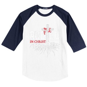 Rooted In Christ Christian Faith Religious Jesus Christ Baseball Sleeve Shirt