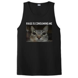 Rage Is Consuming Me Cat Meme Silly Staring Cat Funny Meme PosiCharge Competitor Tank