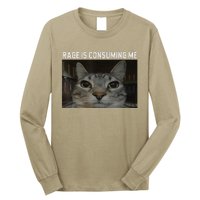 Rage Is Consuming Me Cat Meme Silly Staring Cat Funny Meme Long Sleeve Shirt