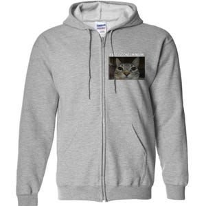 Rage Is Consuming Me Cat Meme Silly Staring Cat Funny Meme Full Zip Hoodie