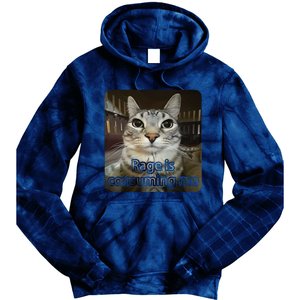 Rage Is Consuming Me Funny Silly Staring Cat Lovers Meme Tie Dye Hoodie