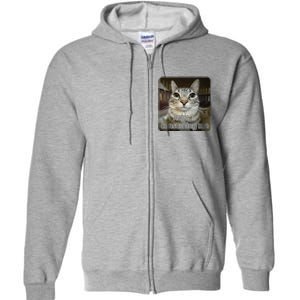 Rage Is Consuming Me Funny Silly Staring Cat Lovers Meme Full Zip Hoodie