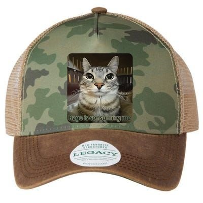 Rage Is Consuming Me Funny Meme Cat Joke Cat Lovers Legacy Tie Dye Trucker Hat