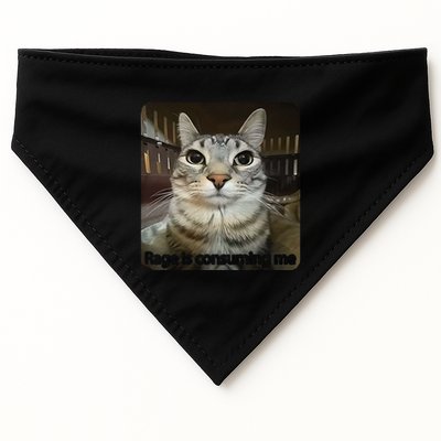 Rage Is Consuming Me Funny Meme Cat Joke Cat Lovers USA-Made Doggie Bandana