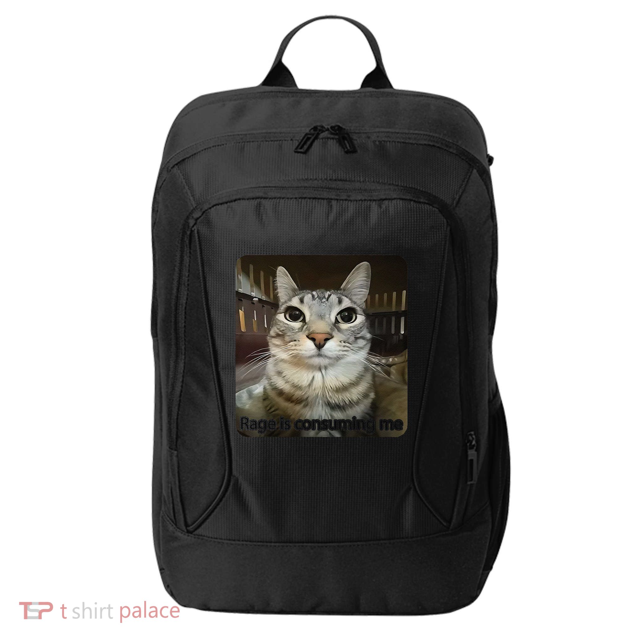 Rage Is Consuming Me Funny Meme Cat Joke Cat Lovers City Backpack