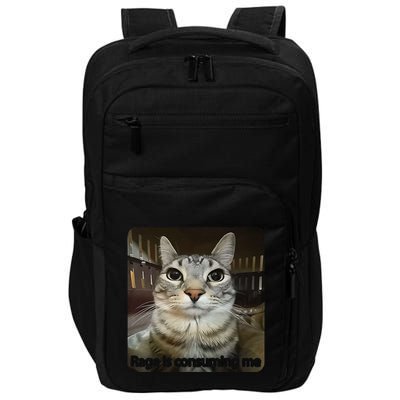 Rage Is Consuming Me Funny Meme Cat Joke Cat Lovers Impact Tech Backpack