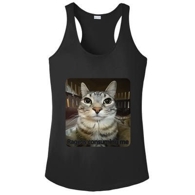 Rage Is Consuming Me Funny Meme Cat Joke Cat Lovers Ladies PosiCharge Competitor Racerback Tank