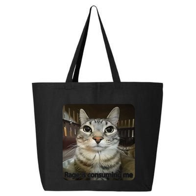 Rage Is Consuming Me Funny Meme Cat Joke Cat Lovers 25L Jumbo Tote