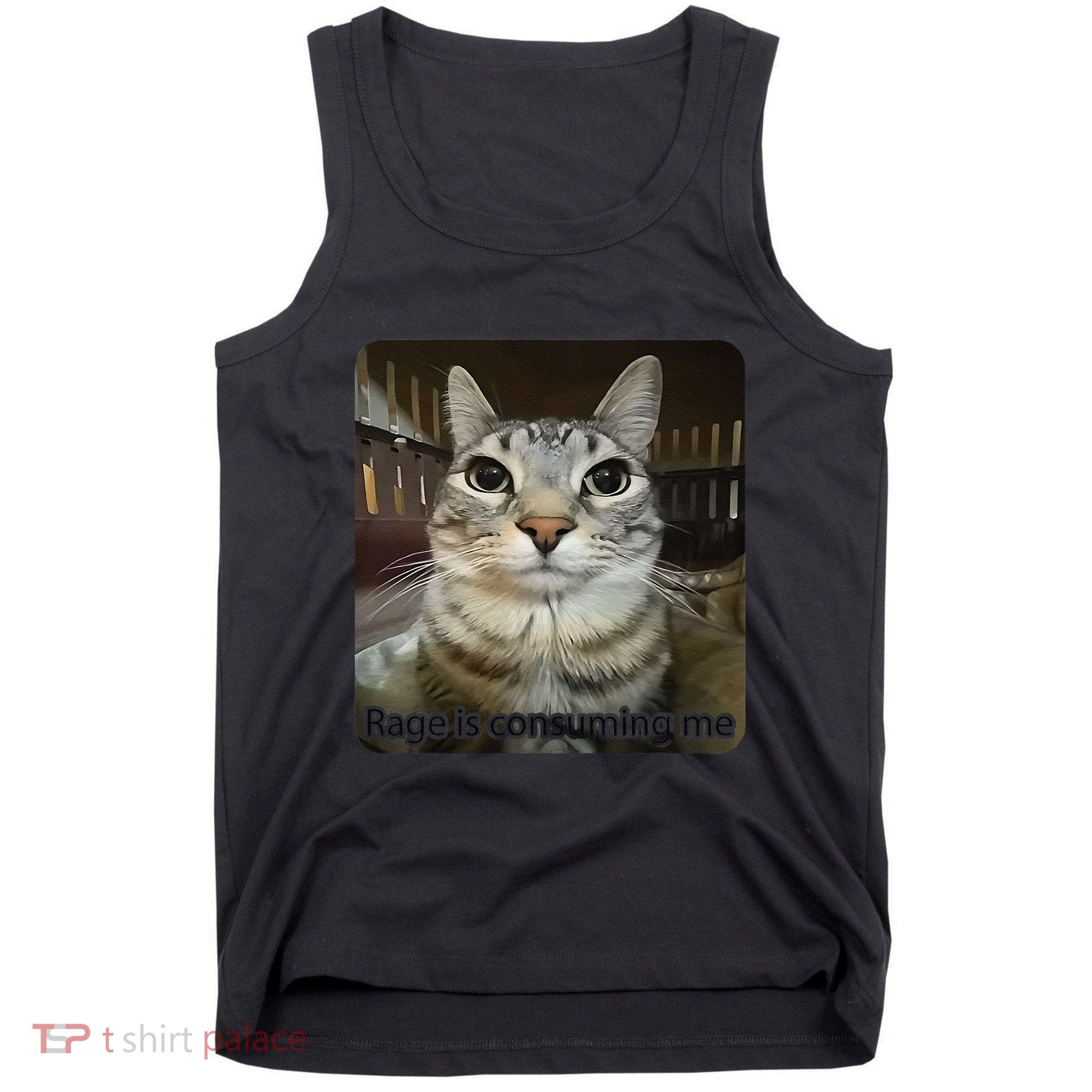 Rage Is Consuming Me Funny Meme Cat Joke Cat Lovers Tank Top