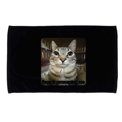 Rage Is Consuming Me Funny Meme Cat Joke Cat Lovers Microfiber Hand Towel