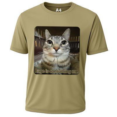 Rage Is Consuming Me Funny Meme Cat Joke Cat Lovers Performance Shirt