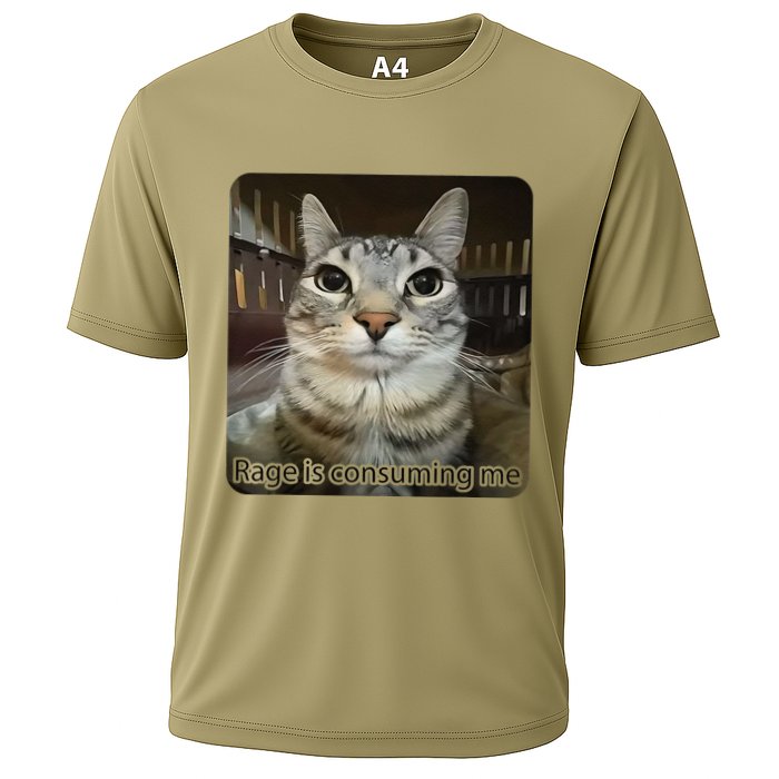 Rage Is Consuming Me Funny Meme Cat Joke Cat Lovers Cooling Performance Crew T-Shirt